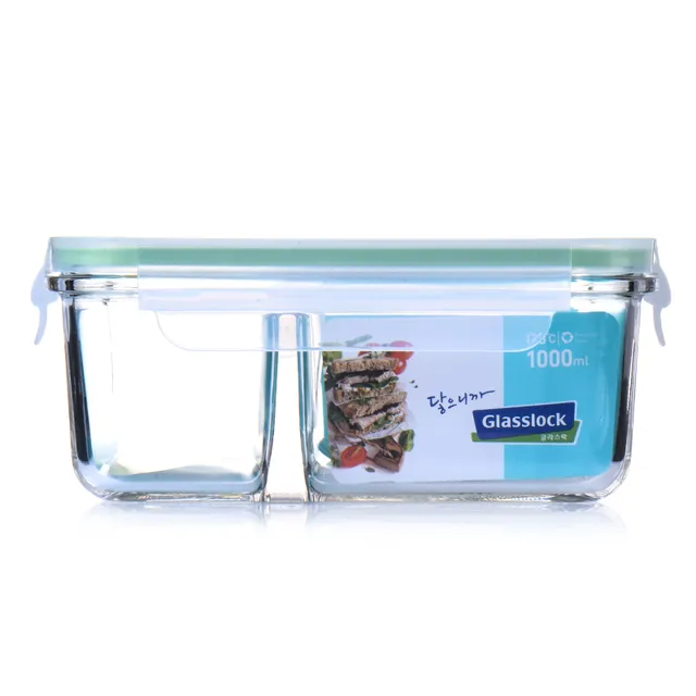 Glasslock韩国钢化玻璃分隔保鲜盒1000ml MCRK-100