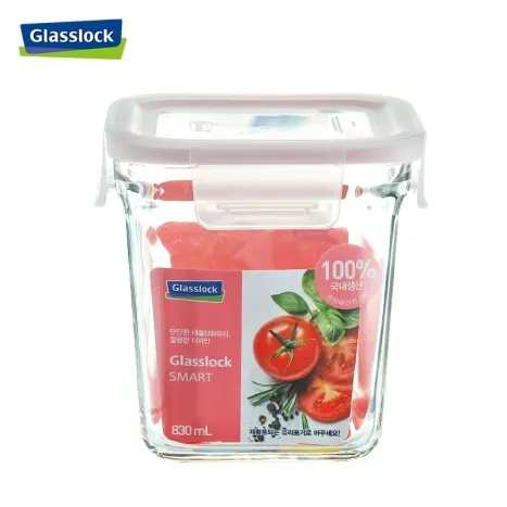 Glasslock韩国进口耐热钢化玻璃保鲜盒粥碗便当盒饭盒微波炉燕麦杯奶粉罐830ml MRSD-083