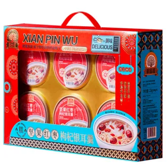 鲜品屋-1.2kg坚果红枣枸杞银耳羹礼盒*特价
