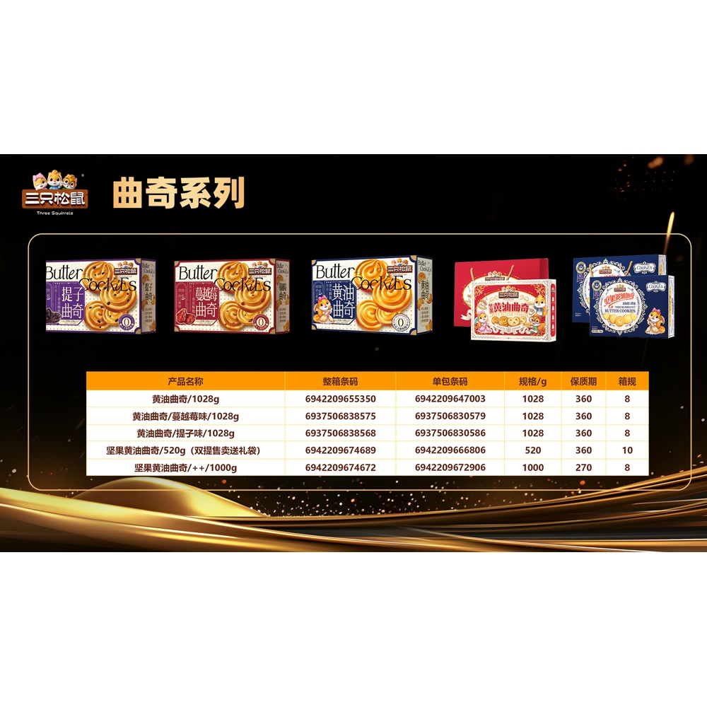 三只松鼠 黄油曲奇 蔓越莓味 1028g*8